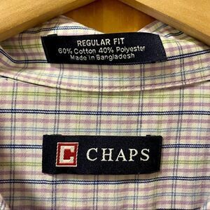 Chaps LS wrinkle free checked plaid dress shirt